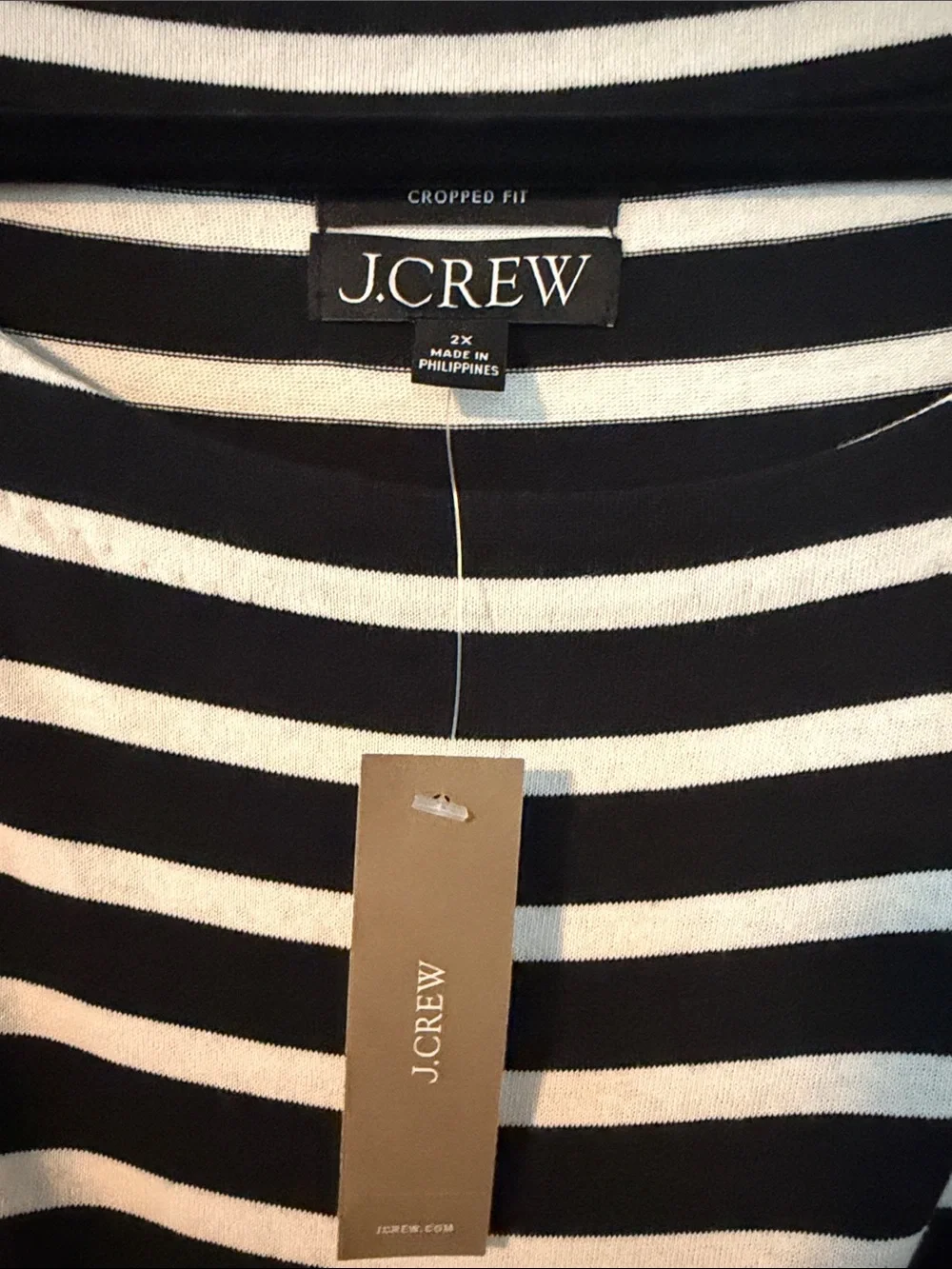 J. Crew Black and White Striped Long-Sleeve Tee